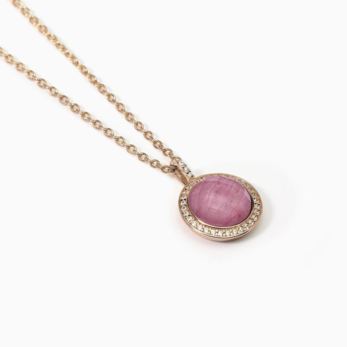 Collier ras du cou avec pendentif en rhodochrosite DIVA