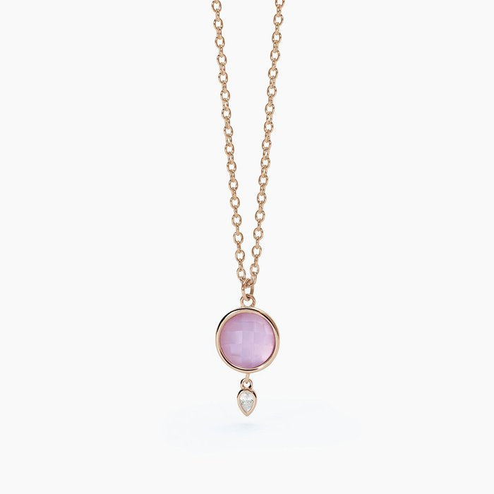 Collier ras du cou en jade lavande et cristal de roche COLETTE