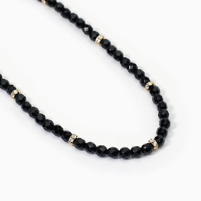 Collier ras du cou en agate noire CODE COULEUR