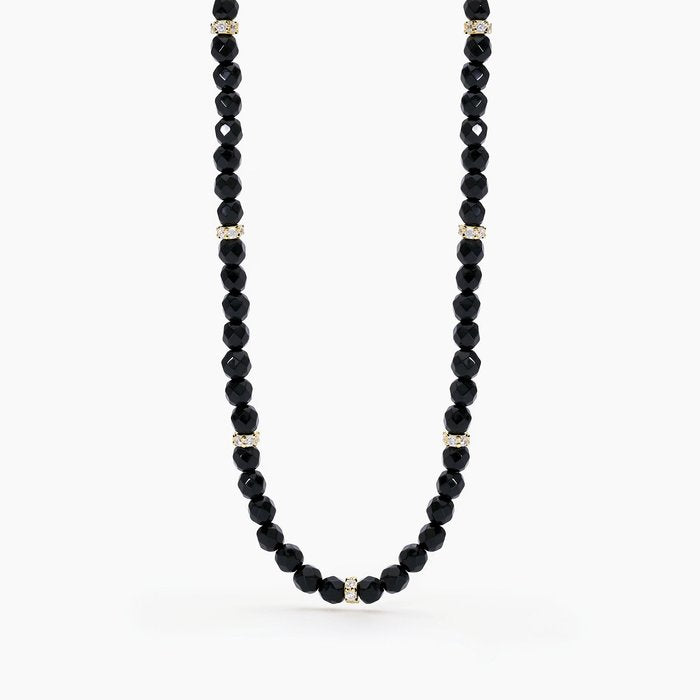 Collier ras du cou en agate noire CODE COULEUR