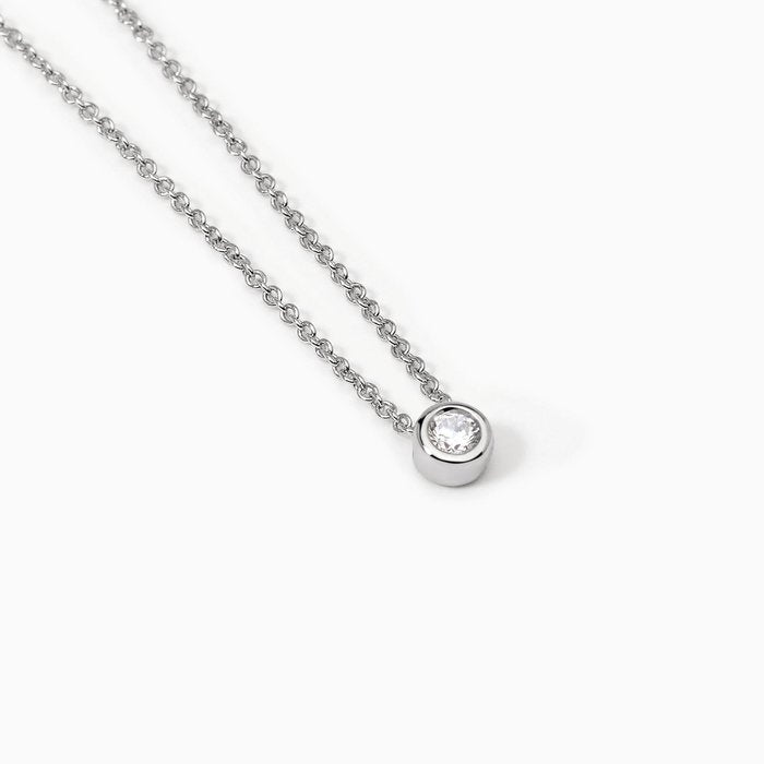 Collier ras du cou en argent avec point lumineux BRILLANT