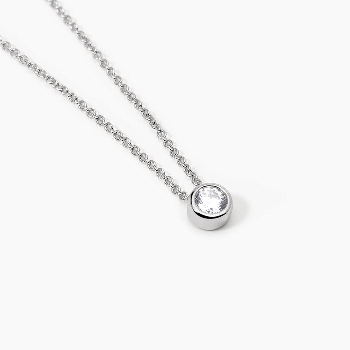 Collier ras du cou en argent avec point lumineux BRILLANT