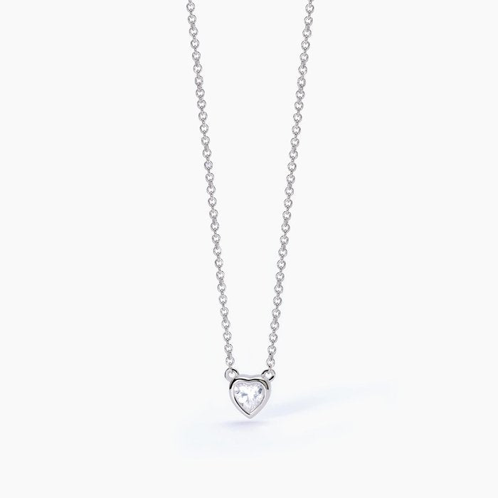Silver choker with heart-shaped light point SHINY