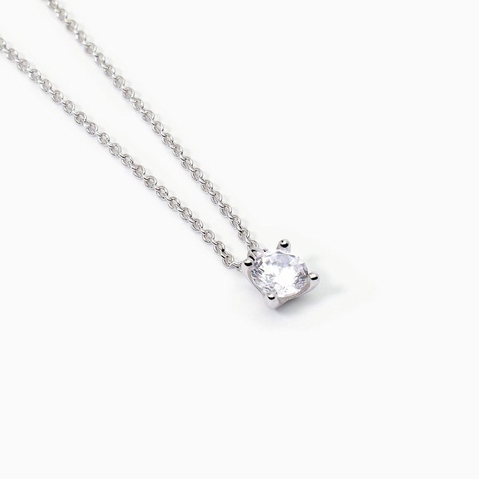 Collier ras du cou en argent avec point lumineux BRILLANT