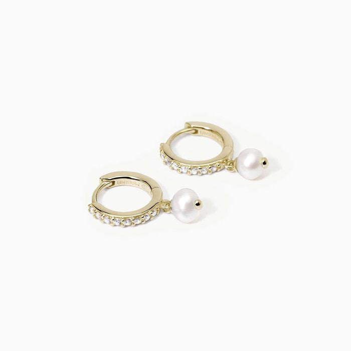 Boucles d'oreilles créoles en perles de culture INVITATION DE MARIAGE