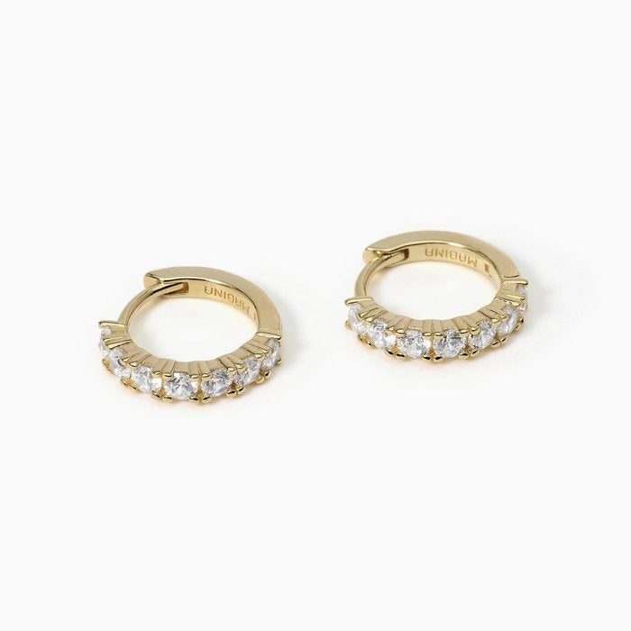 Boucles d'oreilles créoles SOIRÉE en zircone blanche