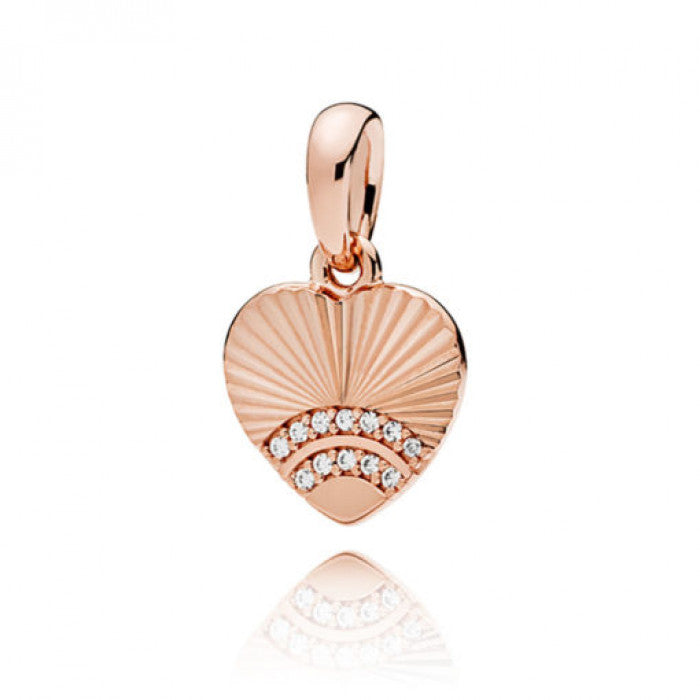 Charm pendente ventaglio d'amore roseè