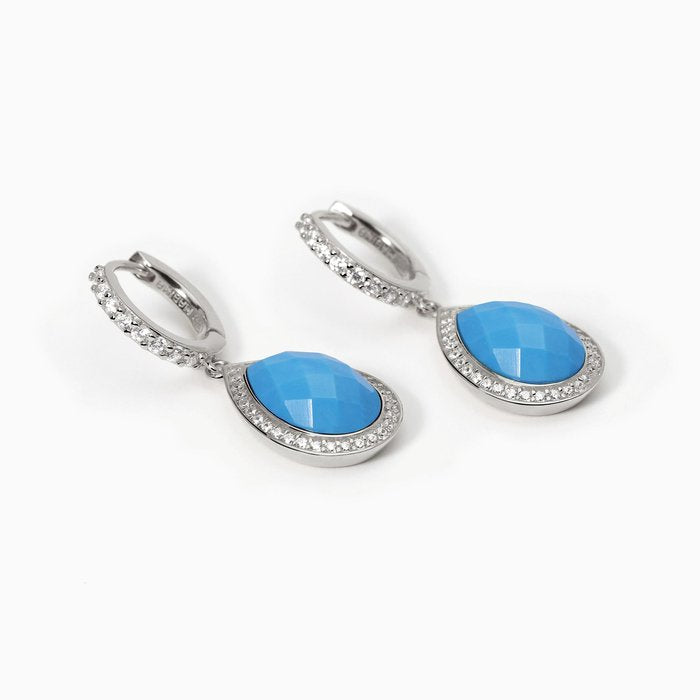 Orecchini in argento con pendente in turchese DIVA