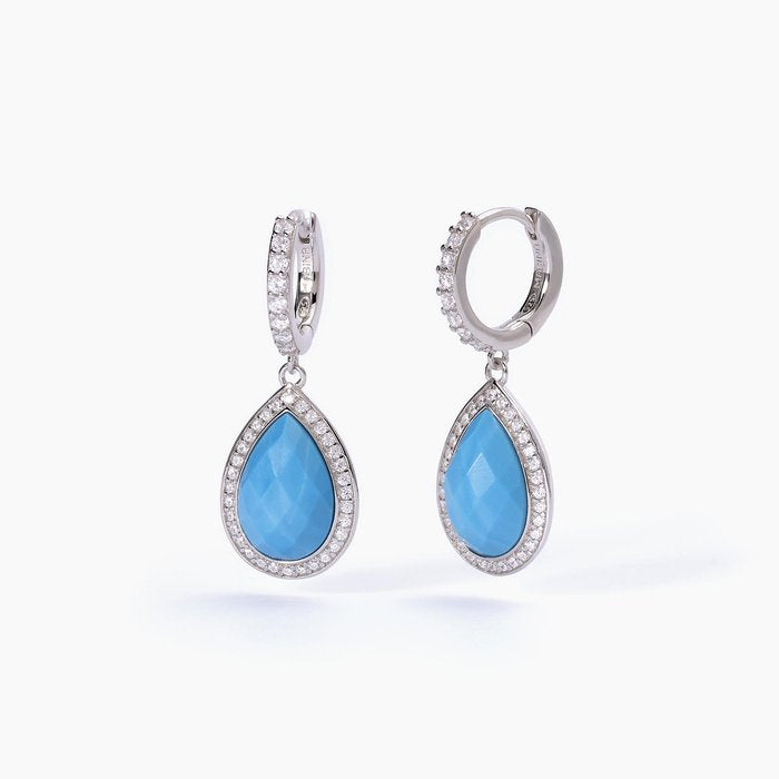 Orecchini in argento con pendente in turchese DIVA