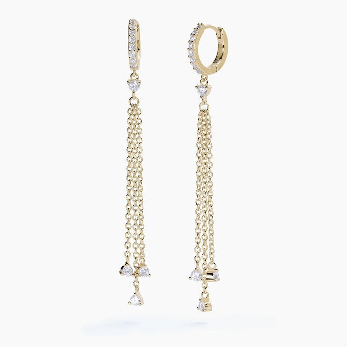 Boucles d'oreilles créoles à chaîne pendante SCINTILLA