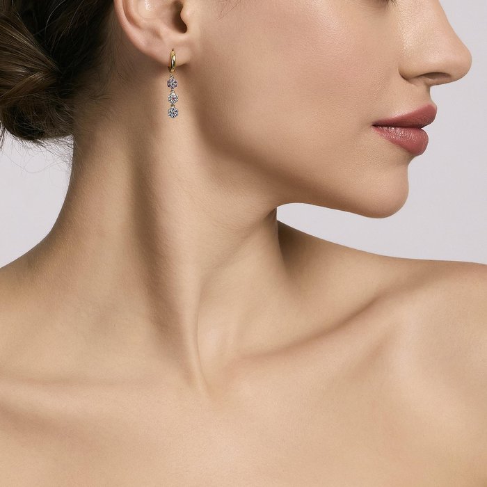 Boucles d'oreilles créoles avec pendentifs en forme de fleur FIOR FIORE