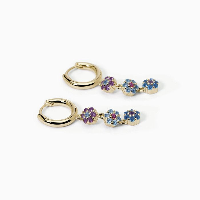 Boucles d'oreilles créoles avec pendentifs en forme de fleur FIOR FIORE