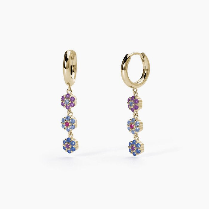 Boucles d'oreilles créoles avec pendentifs en forme de fleur FIOR FIORE