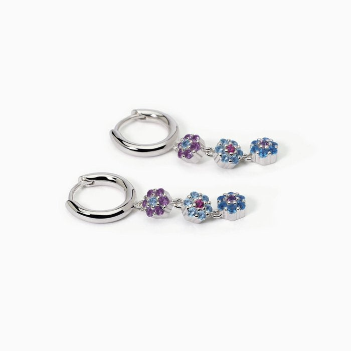 Boucles d'oreilles en argent avec pendentifs en forme de fleur FIOR FIORE