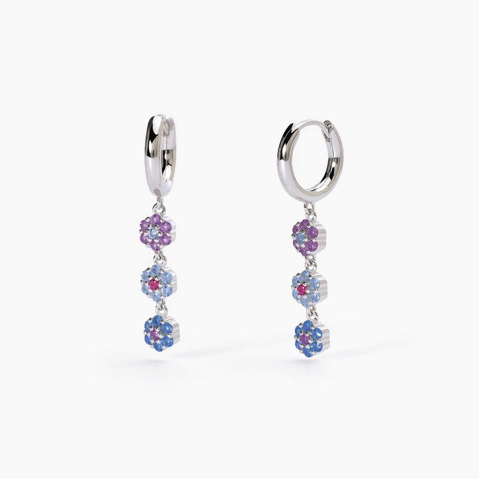 Boucles d'oreilles en argent avec pendentifs en forme de fleur FIOR FIORE