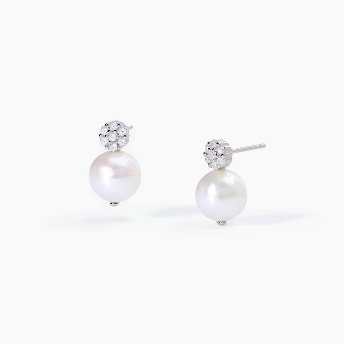 Boucles d'oreilles clous en argent avec perle de culture FIOR FIORE