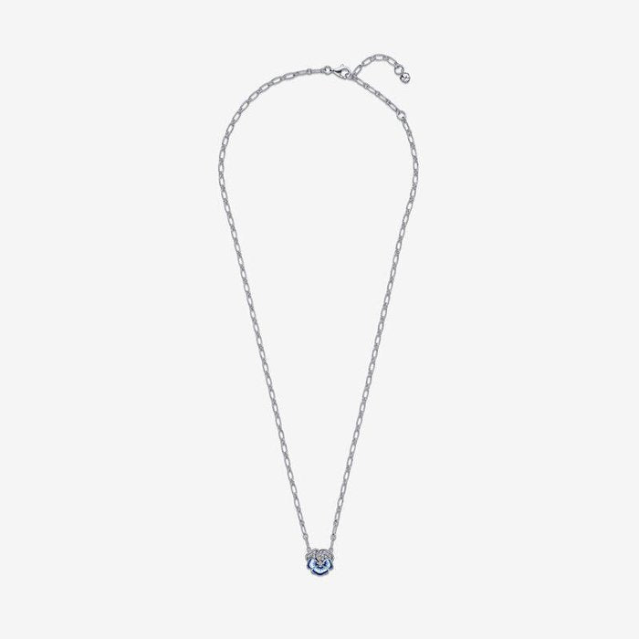 Collana Pendente Viola del Pensiero Blu Luminosa