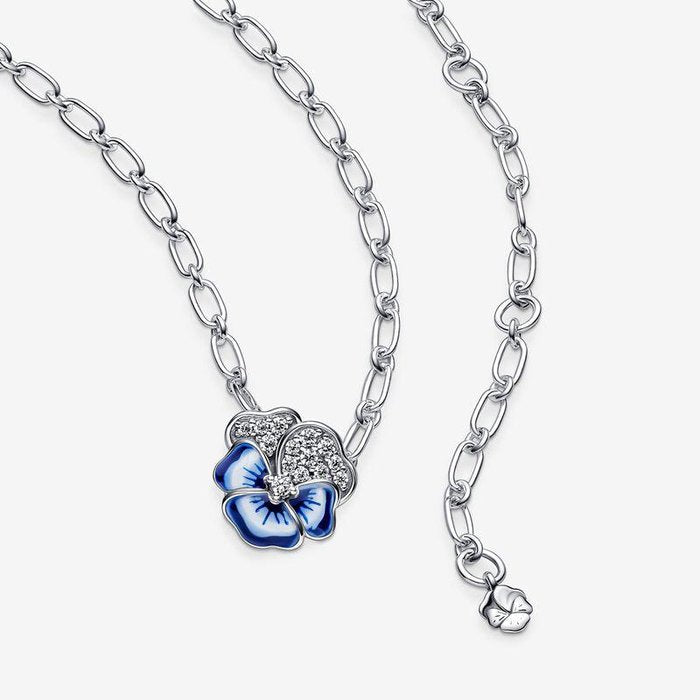 Collana Pendente Viola del Pensiero Blu Luminosa