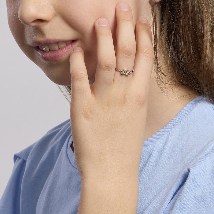 Anello in argento con arcolbaleno smaltato RAINBOW