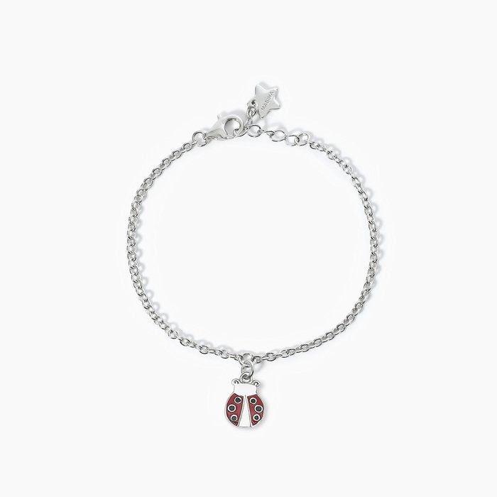 Bracelet en argent avec coccinelle émaillée FORTUNELLA
