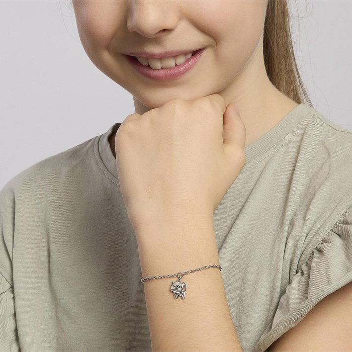Bracelet en argent avec pendentif chaton MIAO