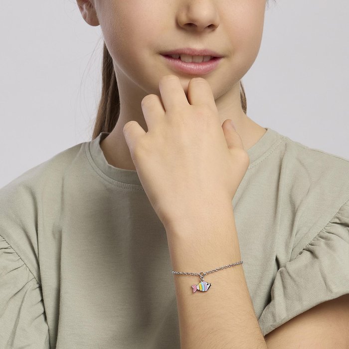 Bracelet en argent avec poisson émaillé CORALLINO
