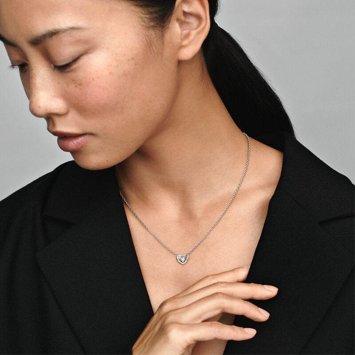 Collana Cuore Splendente con Pietra