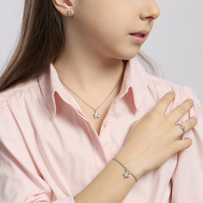 Girocollo in argento con fiore pendente NON TI SCORDAR DI ME