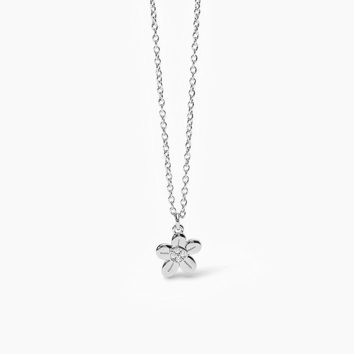 Girocollo in argento con fiore pendente NON TI SCORDAR DI ME