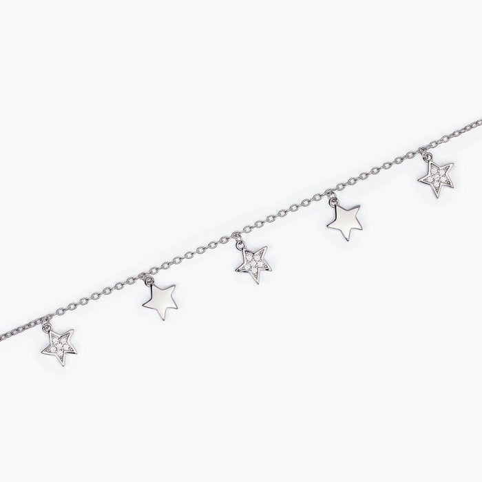 Collier ras du cou en argent avec étoiles pendantes émaillées STELLA STELLINA
