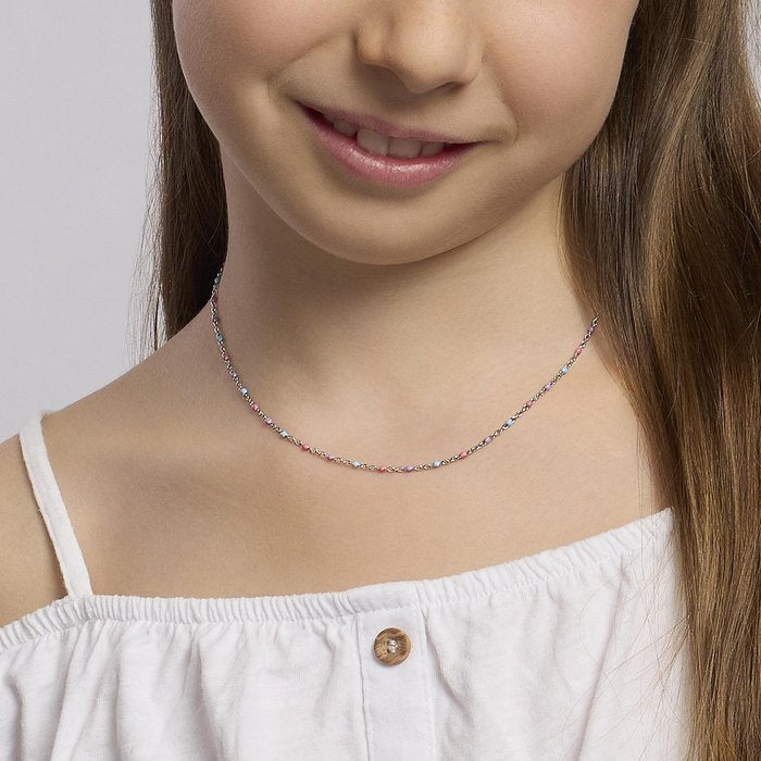 Girocollo in argento con inserti smaltati multicolor CANDY