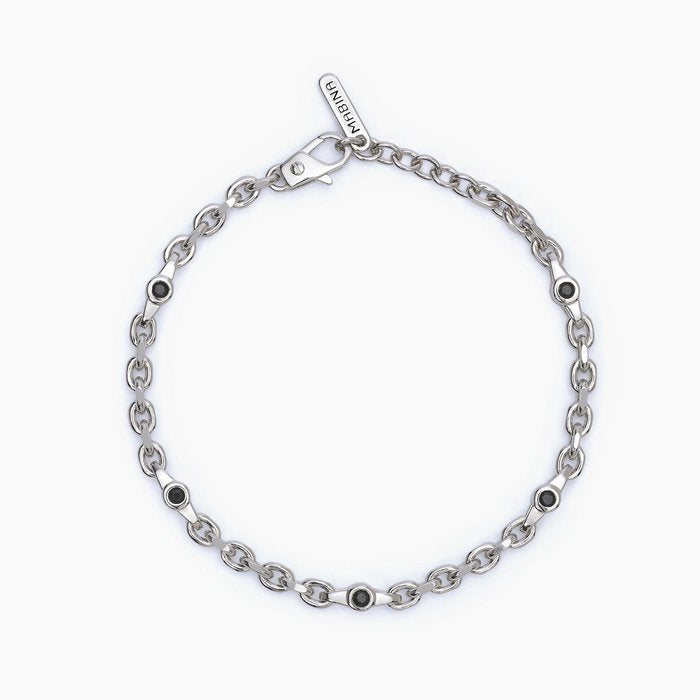 Bracelet with rolo chain and black inserts CONTEMPORARY