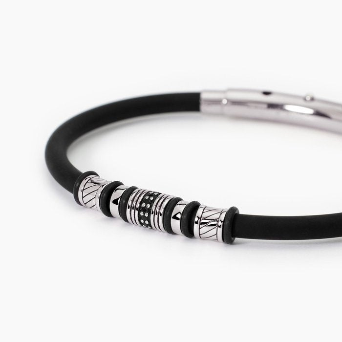 Bracelet homme SMARTER en acier et silicone