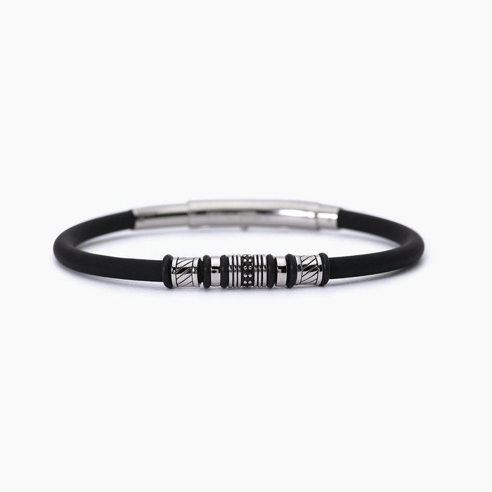 Bracelet homme SMARTER en acier et silicone