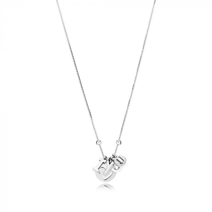 Collana pendente scritta I love You