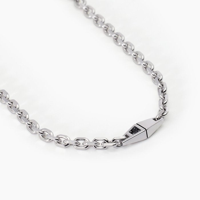 Collier en argent avec chaîne rolo et inserts MODERNISTES