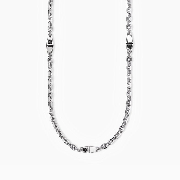 Collier en argent avec chaîne rolo et inserts MODERNISTES
