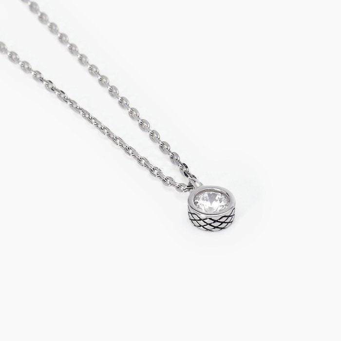 Collana in argento con punto luce tondo BRIGHT
