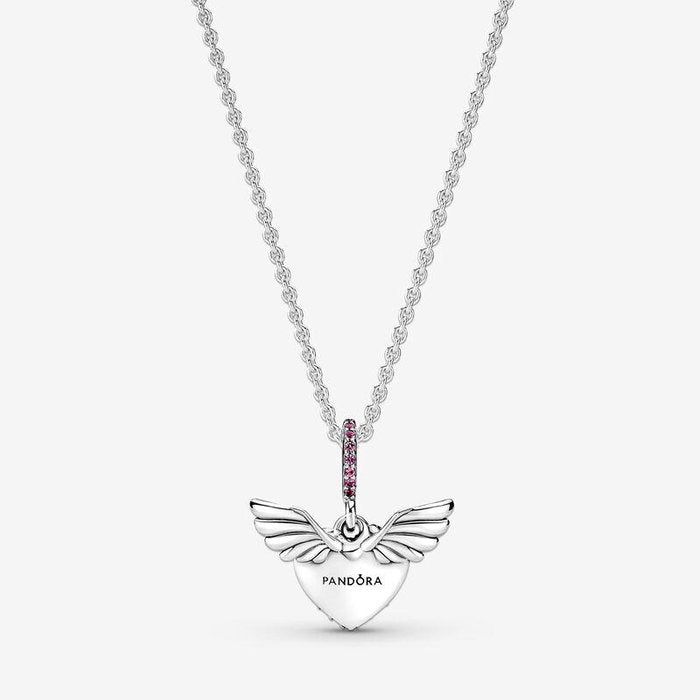 Collana Cuori Rosa con Ali