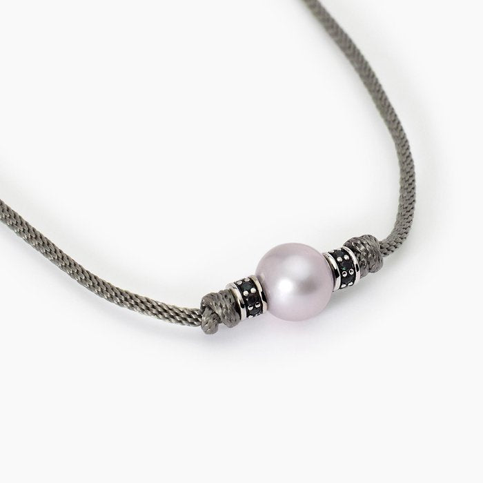 Collana in argento con cristalli verdi TROPICAL