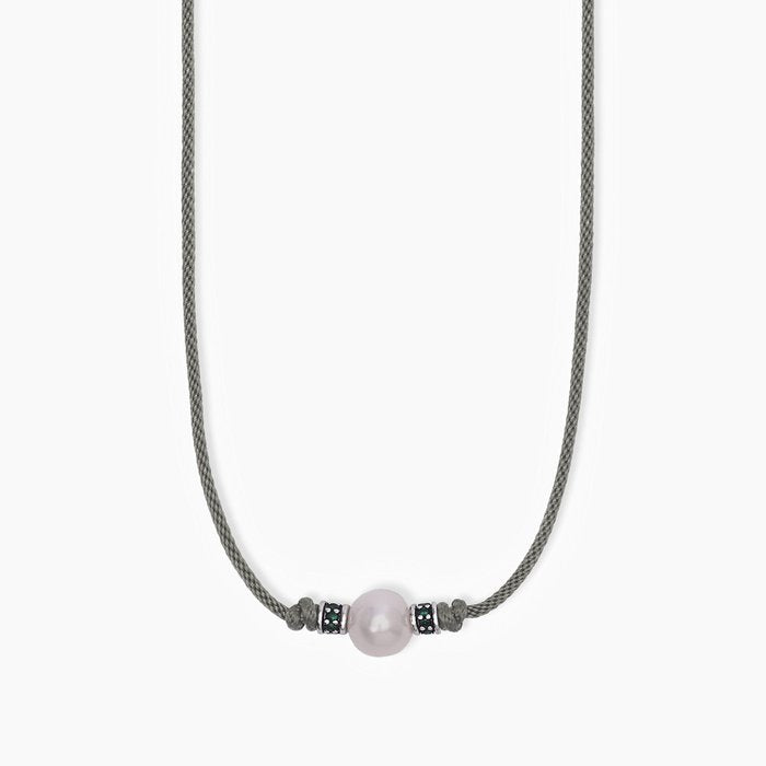Collana in argento con cristalli verdi TROPICAL