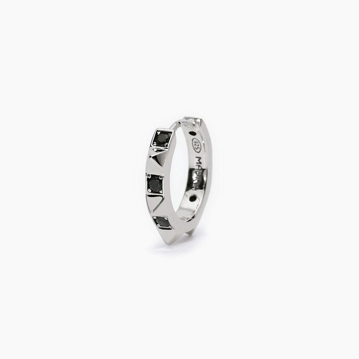 ANTICONFORMIST Silver Hoop Earring with Studs