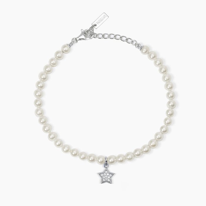 Bracelet with pearls, shell and star STARDUST