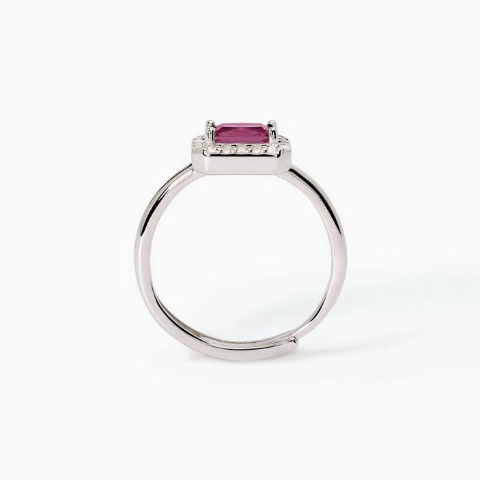 Bague en argent avec rubis synthétique et zircone COOL OU RÉTRO ?
