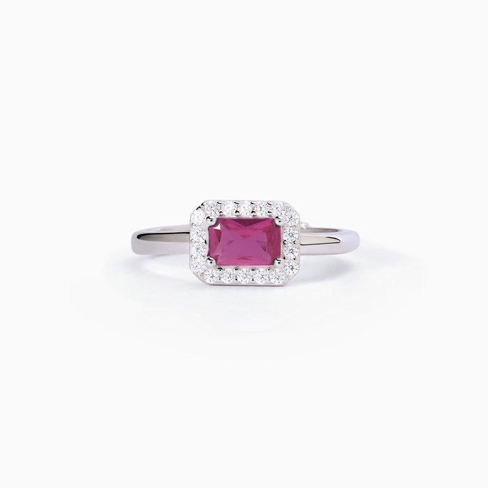 Bague en argent avec rubis synthétique et zircone COOL OU RÉTRO ?