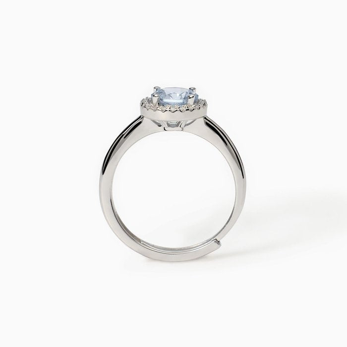 REVIVAL Synthetic Aquamarine Silver Ring