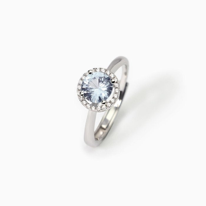 Anello in argento con acquamarina sintetica REVIVAL