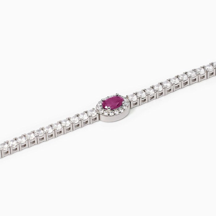 Silver Tennis with Oval Synthetic Ruby COOL OR RÉTRO?