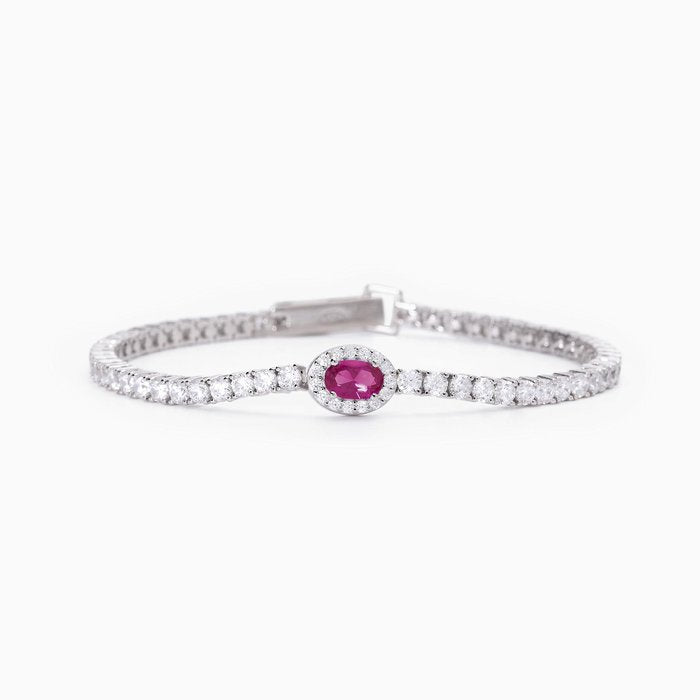 Silver Tennis with Oval Synthetic Ruby COOL OR RÉTRO?