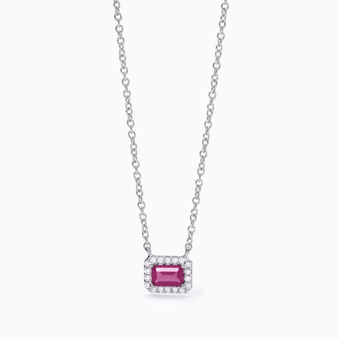 Collier ras du cou en argent avec rubis synthétique taille baguette COOL OU RÉTRO ?